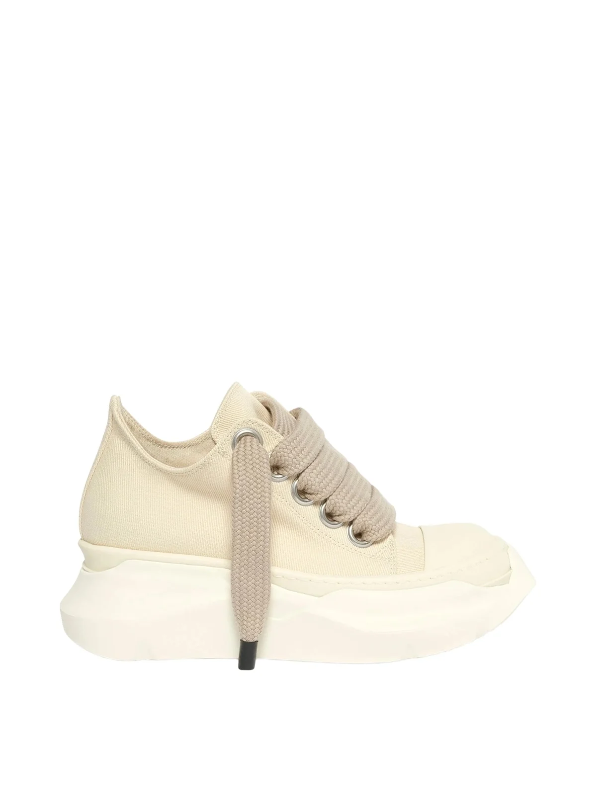 RICK OWENS DRKSHDW 13oz Denim Jumbolace Abstract Low Sneaks in Milk