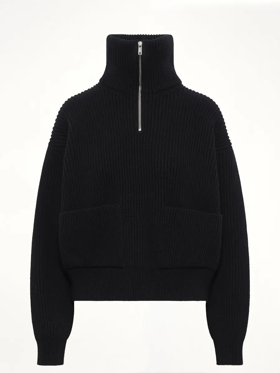 Alaïa Wool Cashmere Rib Trucker Jumper | Thumbnail 2 Alaïa Wool Cashmere Rib Trucker Jumper | Thumbnail 2