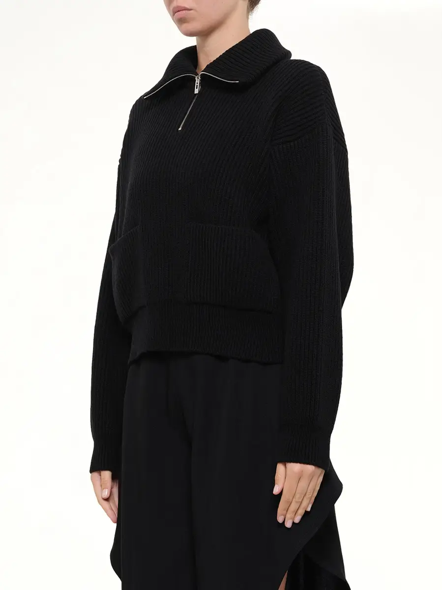 Alaïa Wool Cashmere Rib Trucker Jumper | Thumbnail 3 Alaïa Wool Cashmere Rib Trucker Jumper | Thumbnail 3