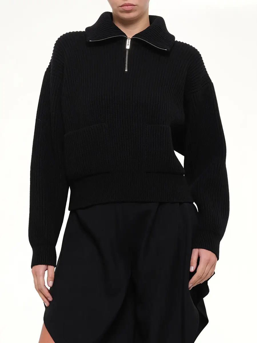 Alaïa Wool Cashmere Rib Trucker Jumper | Thumbnail 6 Alaïa Wool Cashmere Rib Trucker Jumper | Thumbnail 6