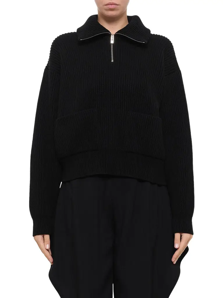 Alaïa Wool Cashmere Rib Trucker Jumper