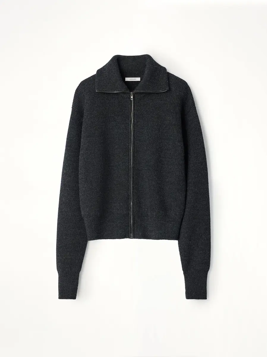 Lemaire Zipped Cardigan in Ash Melange | Thumbnail 2