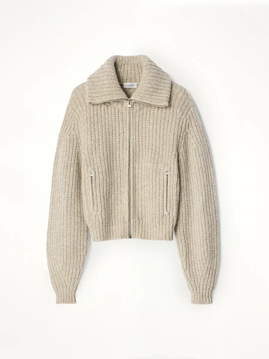 Lemaire Zipped Cardigan in Beige/oat | Thumbnail 2 Lemaire Zipped Cardigan in Beige/oat | Thumbnail 2