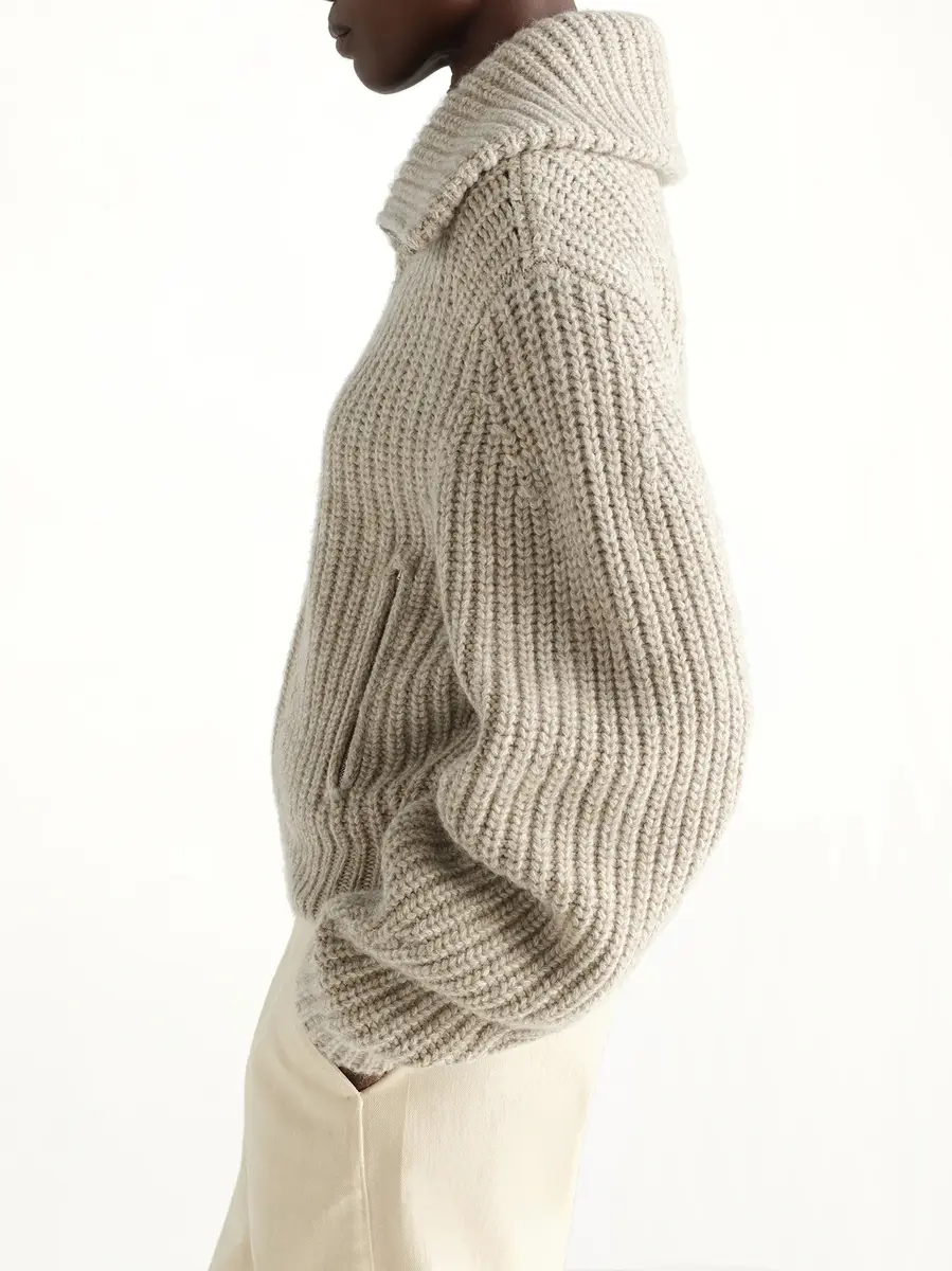 Lemaire Zipped Cardigan in Beige/oat | Thumbnail 3 Lemaire Zipped Cardigan in Beige/oat | Thumbnail 3