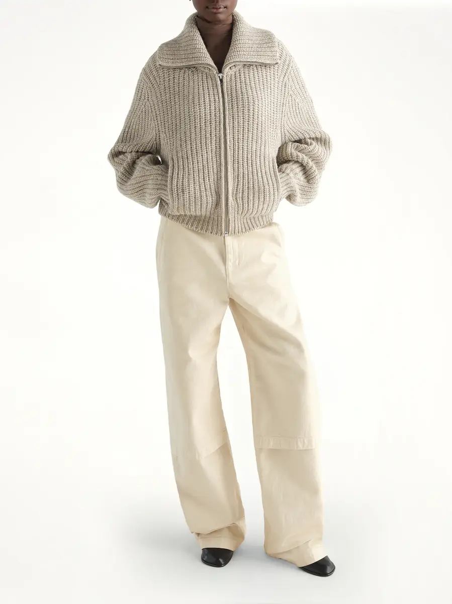 Lemaire Zipped Cardigan in Beige/oat | Thumbnail 4 Lemaire Zipped Cardigan in Beige/oat | Thumbnail 4