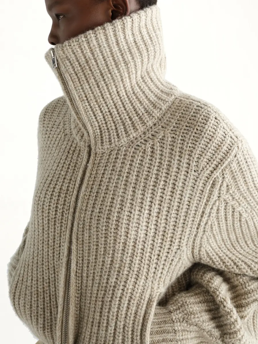 Lemaire Zipped Cardigan in Beige/oat | Thumbnail 6 Lemaire Zipped Cardigan in Beige/oat | Thumbnail 6