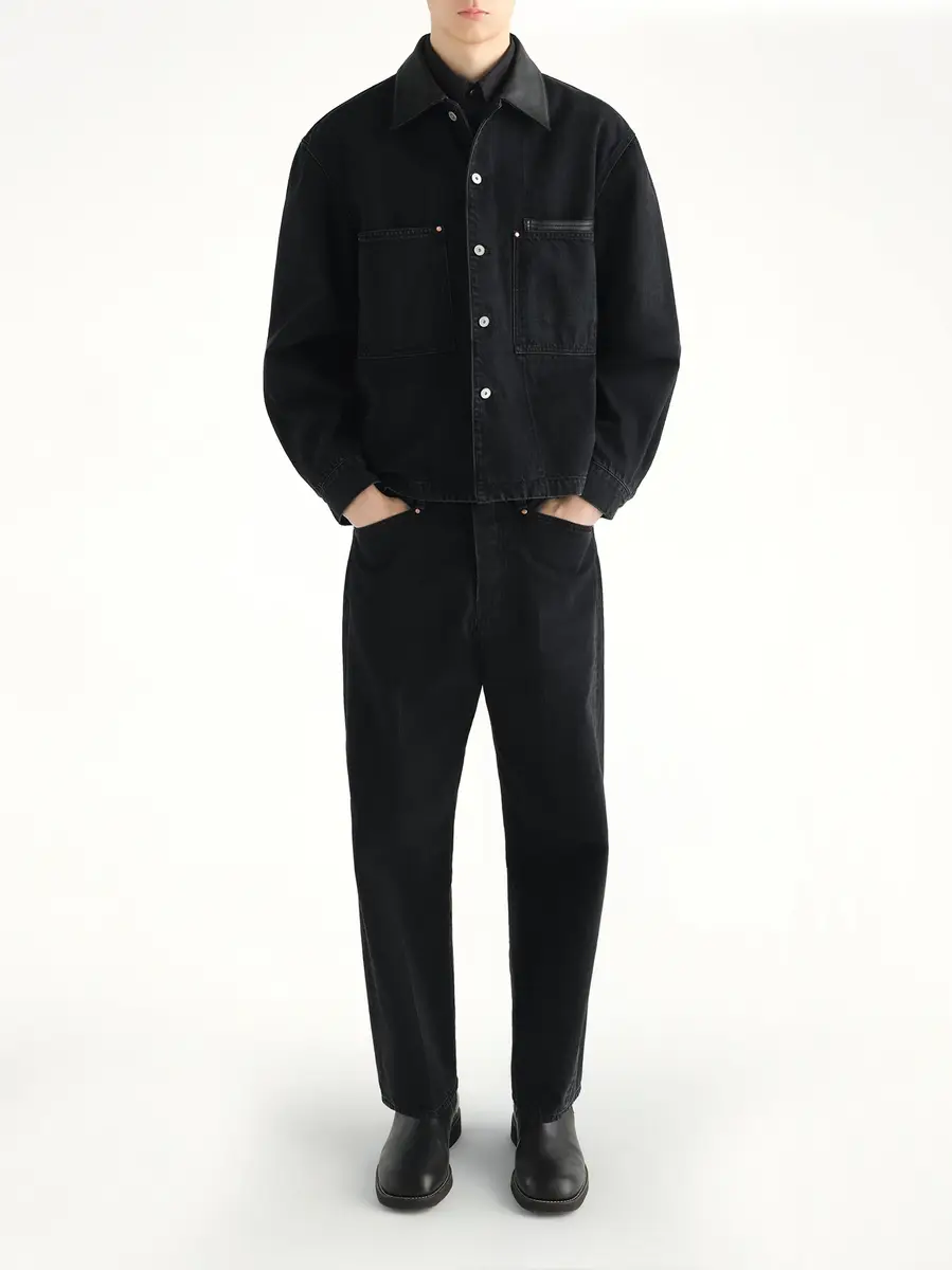 Lemaire Workwear Overshirt With Leather Collar | Thumbnail 4 Lemaire Workwear Overshirt With Leather Collar | Thumbnail 4