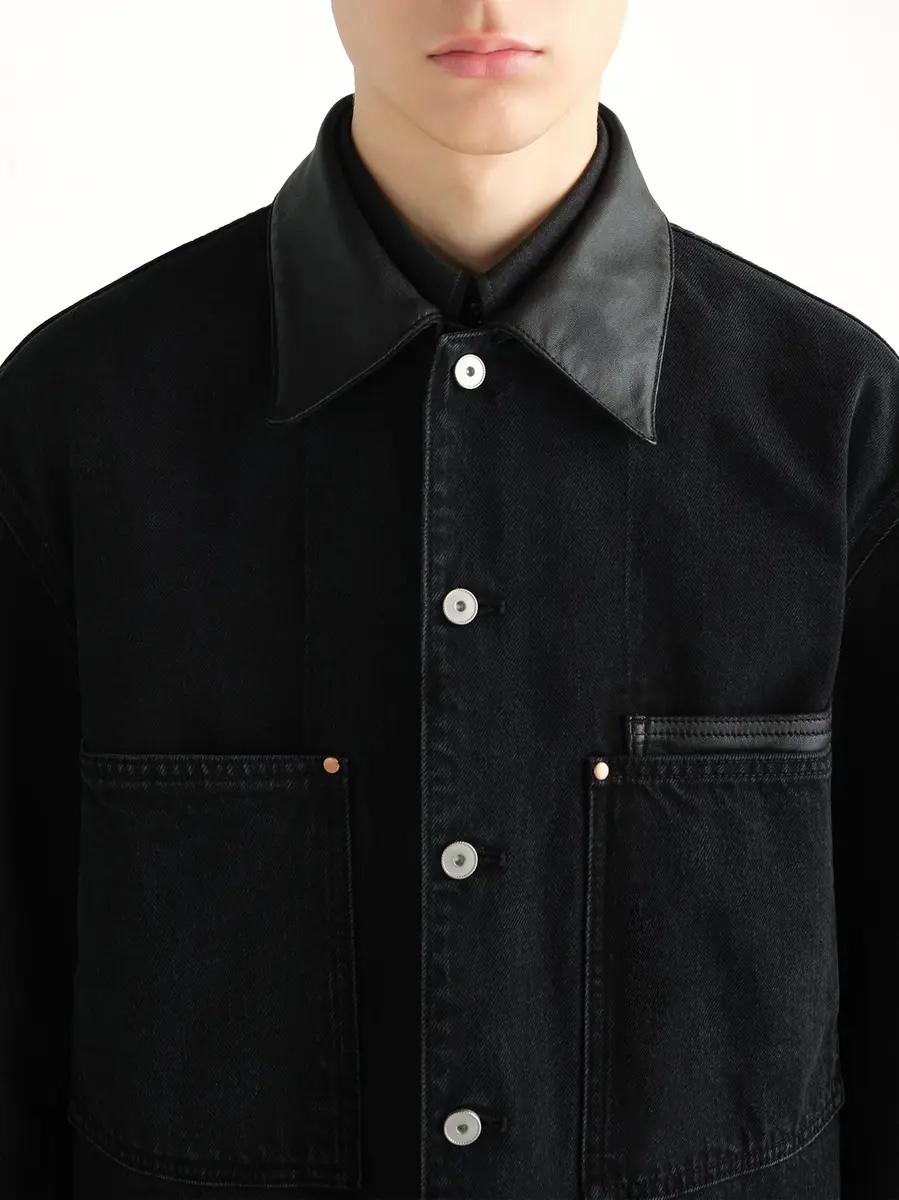 Lemaire Workwear Overshirt With Leather Collar | Thumbnail 6 Lemaire Workwear Overshirt With Leather Collar | Thumbnail 6