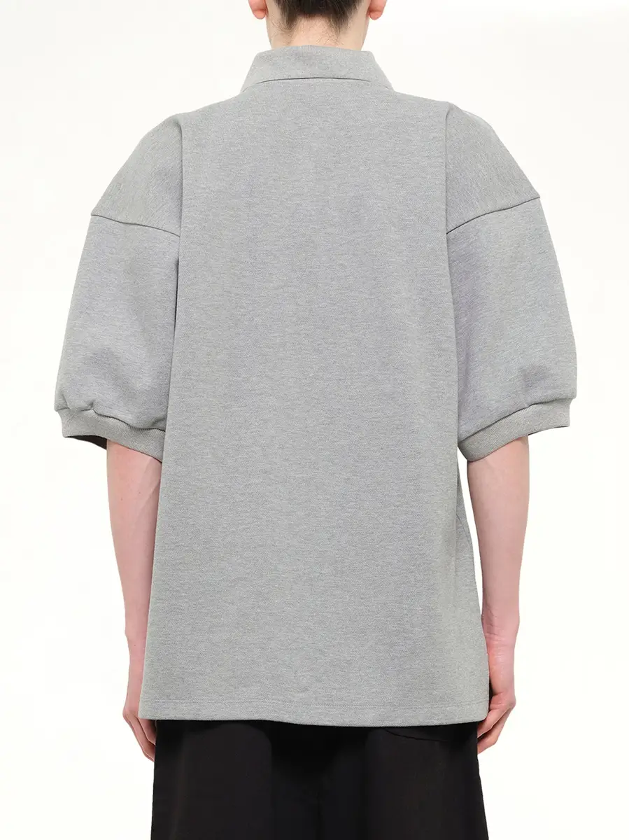Willy Chavarria Football Polo in Heather Grey | Thumbnail 5 Willy Chavarria Football Polo in Heather Grey | Thumbnail 5