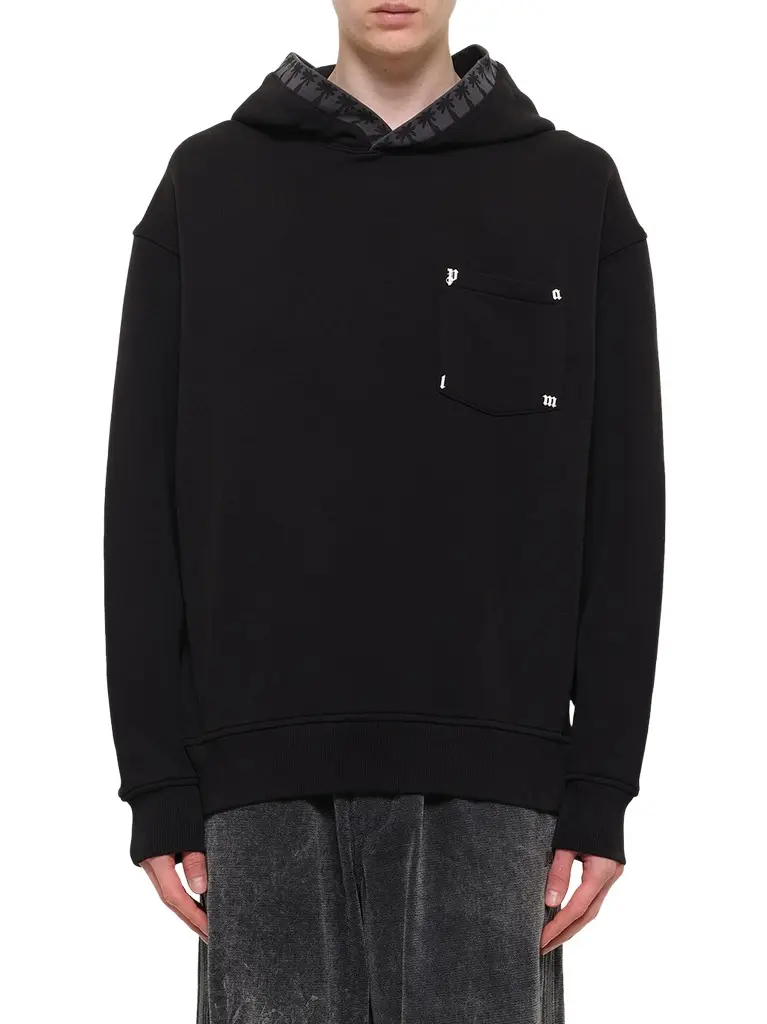 Palm Rib Loose Hoodie in Black/off White Palm Rib Loose Hoodie in Black/off White