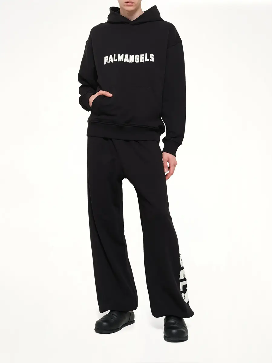 Palm Angels Palm Hills Regular Hoodie in Black/off White | Thumbnail 4