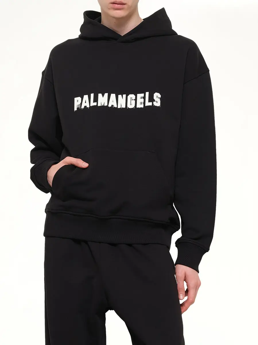 Palm Angels Palm Hills Regular Hoodie in Black/off White | Thumbnail 6