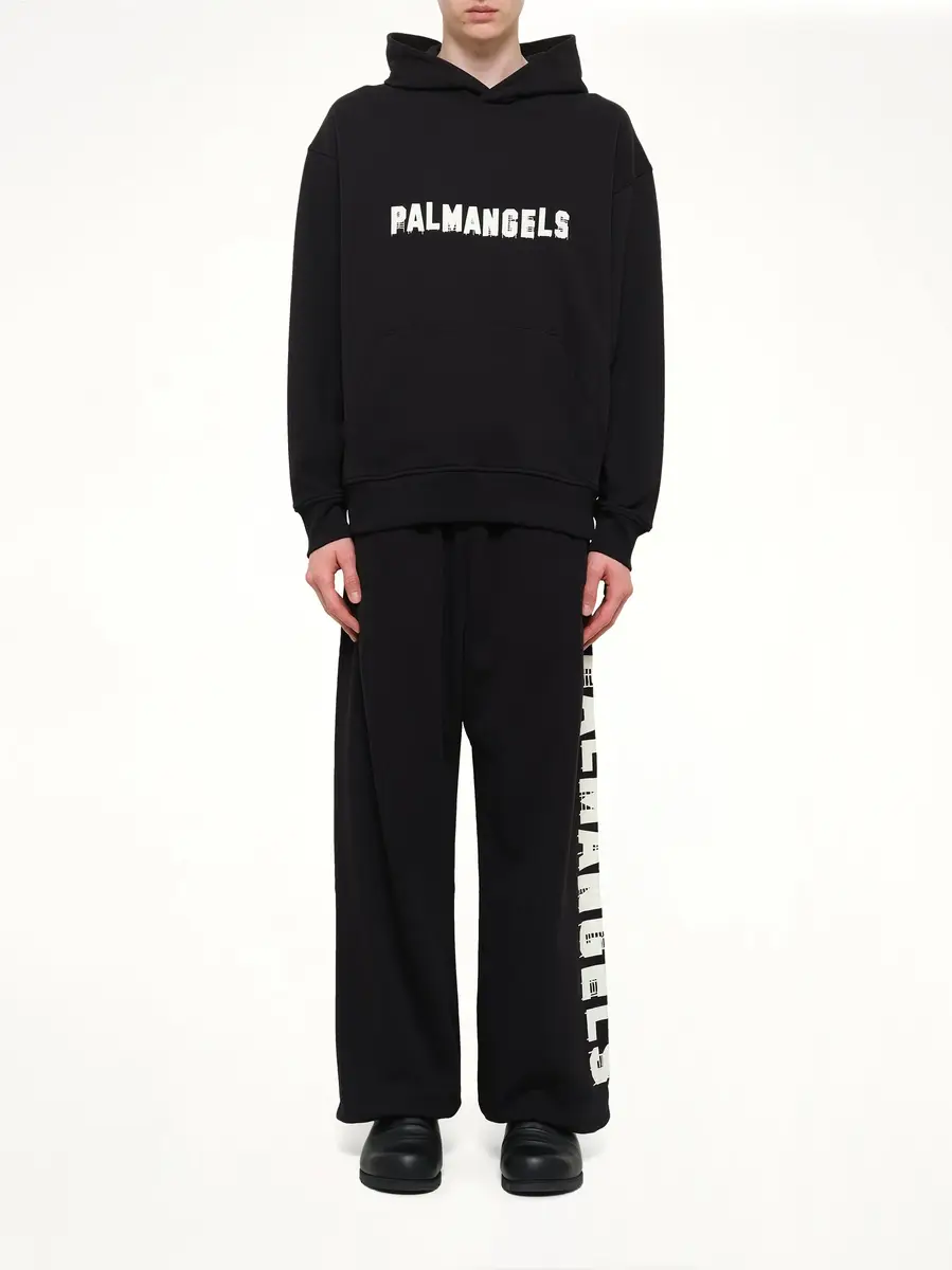 Palm Angels Palm Hills Regular Hoodie in Black/off White | Thumbnail 7
