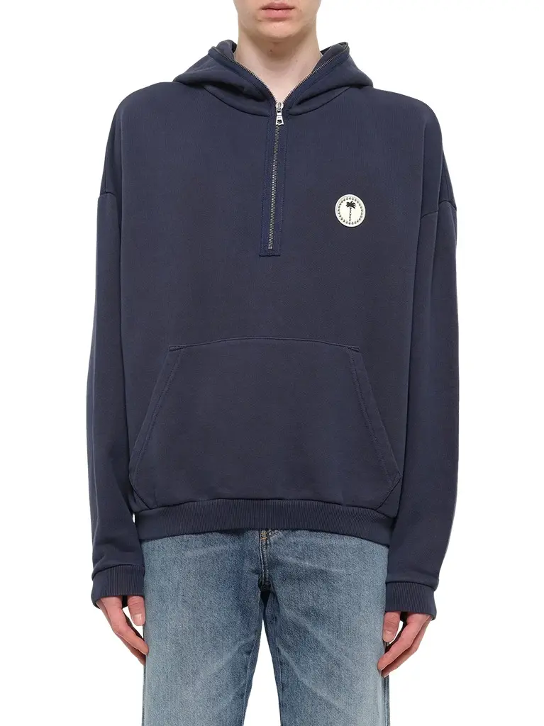Palm Deco Loose Hoodie in Navy Blue/off White Palm Deco Loose Hoodie in Navy Blue/off White