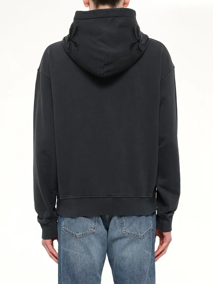 Palm Angels Palm Shadow Loose Hoodie in Black/off White | Thumbnail 5