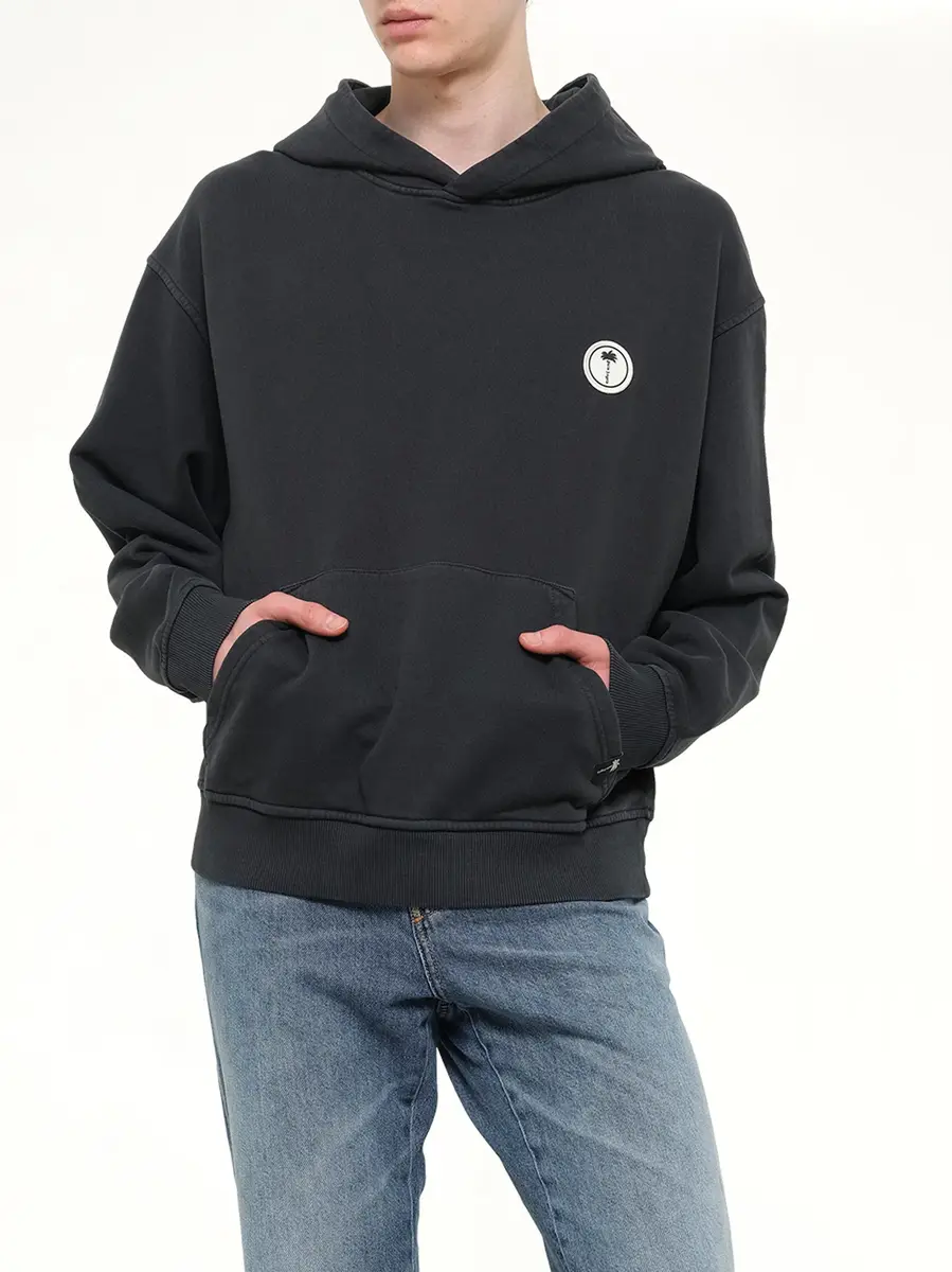 Palm Angels Palm Shadow Loose Hoodie in Black/off White | Thumbnail 6