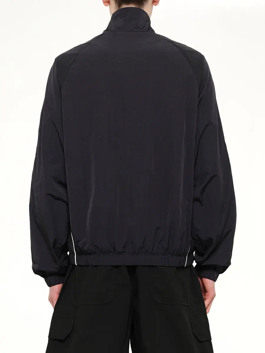 Palm Angels Curved Logo Windbreaker in Black/off White | Thumbnail 5 Palm Angels Curved Logo Windbreaker in Black/off White | Thumbnail 5