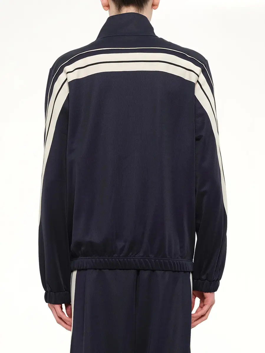 Palm Angels Palm Tree Striped Track Jacket in Navy Blue/off White | Thumbnail 5 Palm Angels Palm Tree Striped Track Jacket in Navy Blue/off White | Thumbnail 5