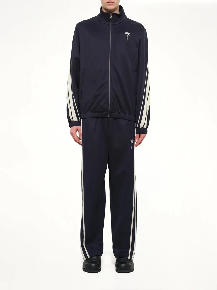 Palm Angels Palm Tree Striped Track Jacket in Navy Blue/off White | Thumbnail 7 Palm Angels Palm Tree Striped Track Jacket in Navy Blue/off White | Thumbnail 7
