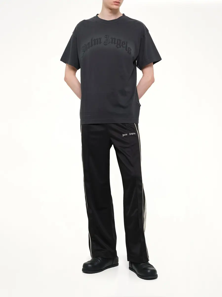 Palm Angels Classic Logo Vint Track Pants in Black/off White | Thumbnail 4 Palm Angels Classic Logo Vint Track Pants in Black/off White | Thumbnail 4