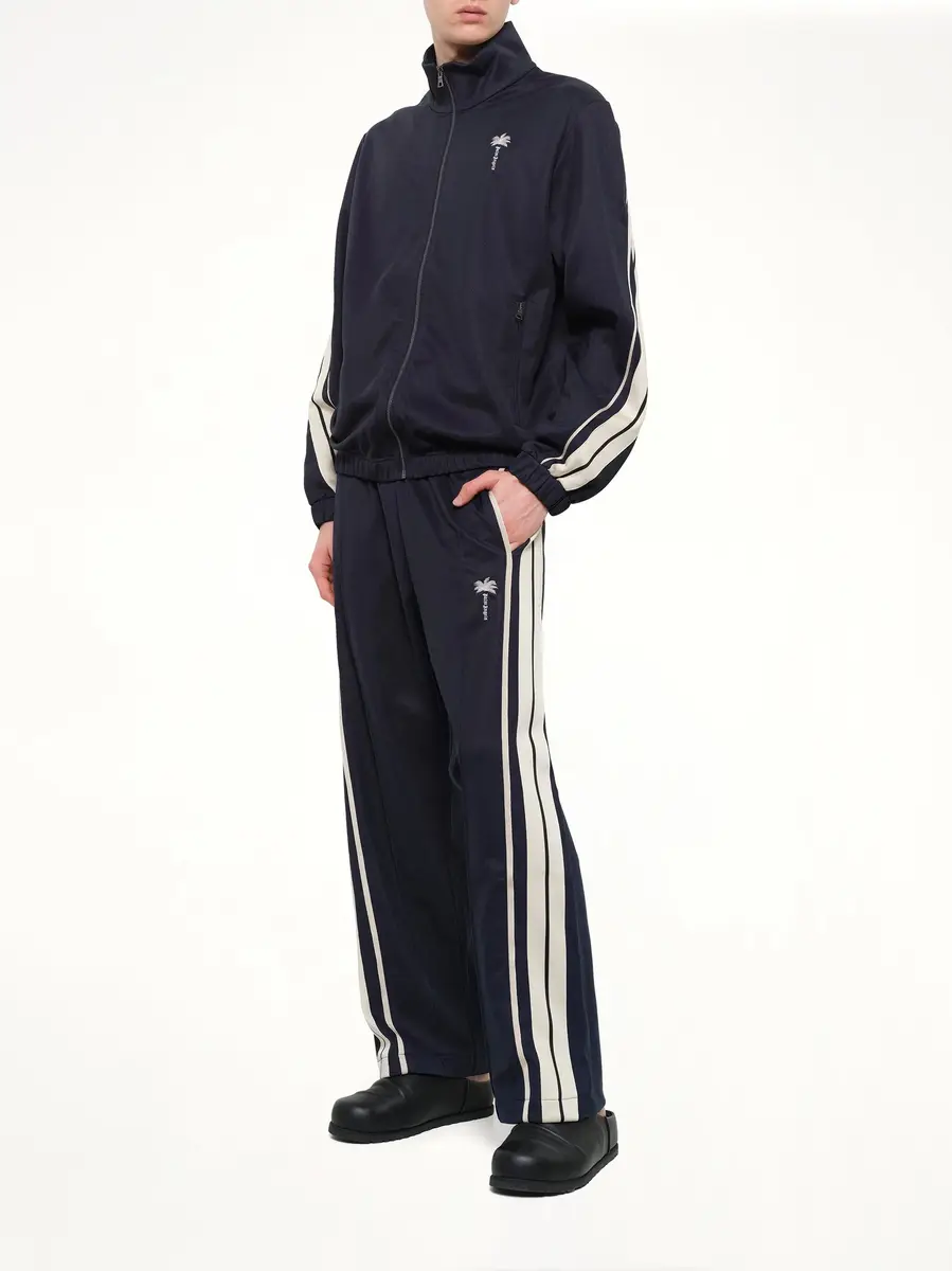Palm Angels Palm Tree Striped Track Pants in Navy Blue/off White | Thumbnail 4 Palm Angels Palm Tree Striped Track Pants in Navy Blue/off White | Thumbnail 4