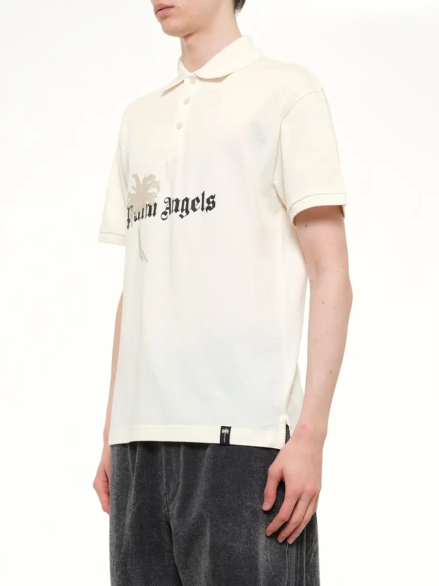Palm Angels Palm Drift Polo S/s in Off White/black | Thumbnail 3 Palm Angels Palm Drift Polo S/s in Off White/black | Thumbnail 3