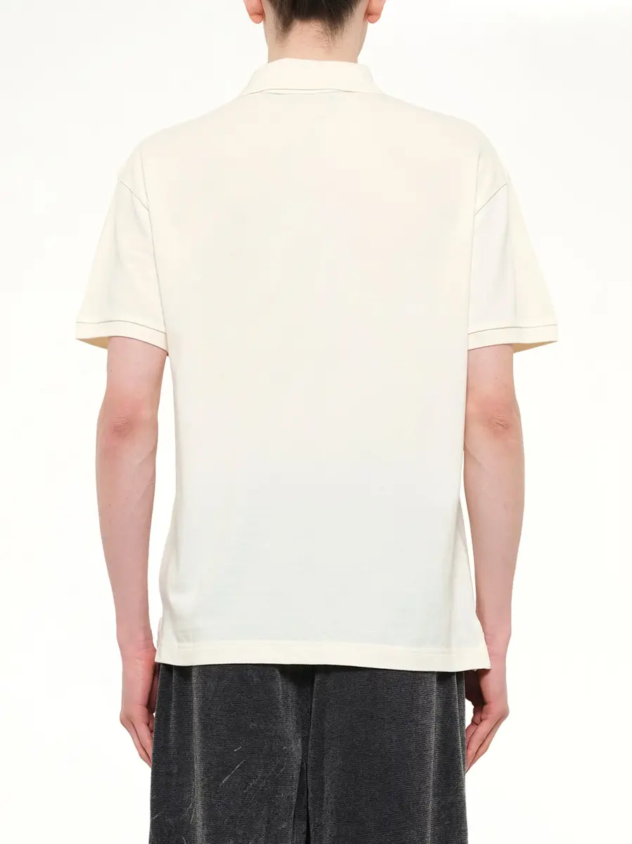 Palm Angels Palm Drift Polo S/s in Off White/black | Thumbnail 5 Palm Angels Palm Drift Polo S/s in Off White/black | Thumbnail 5