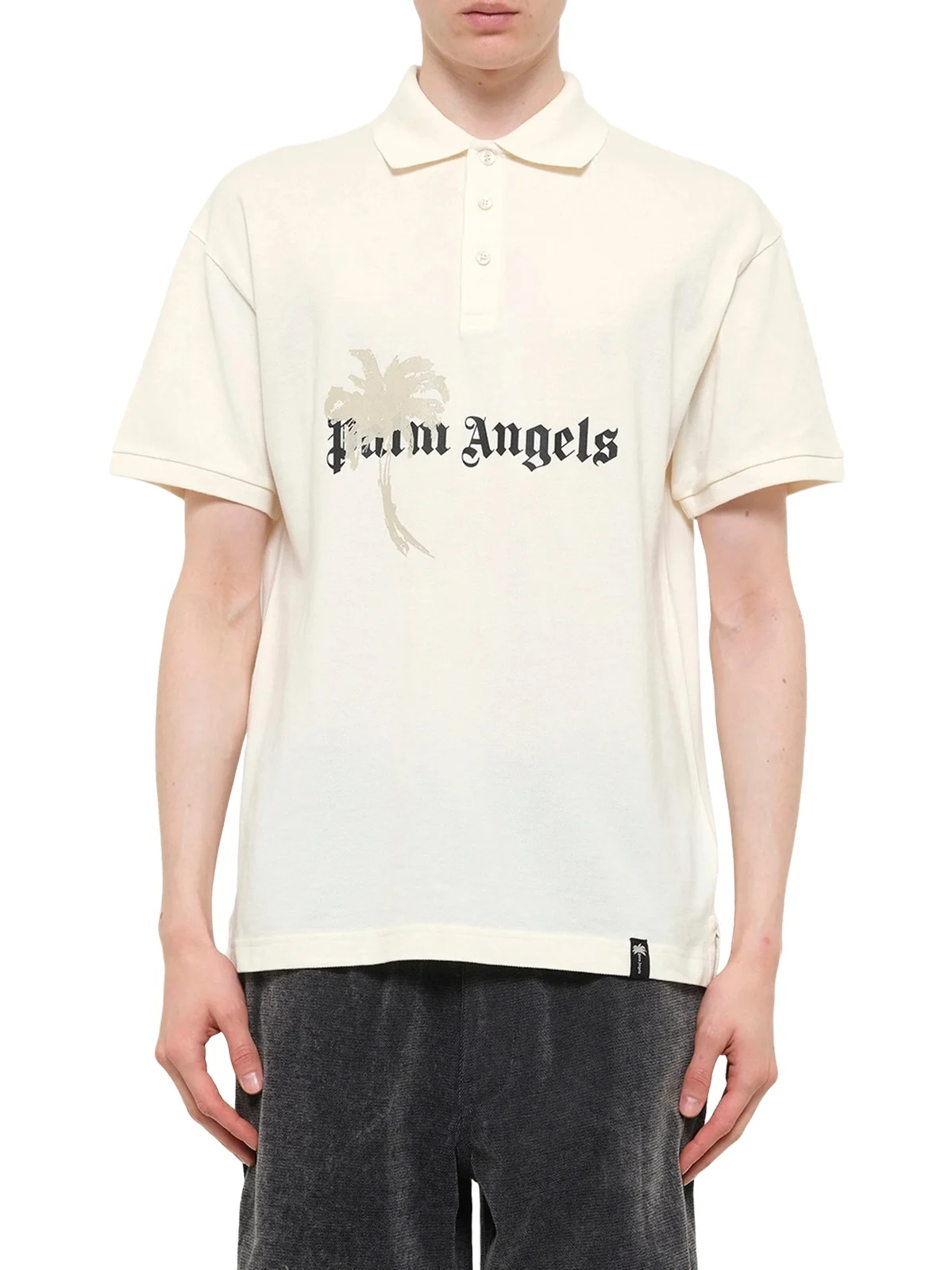 Palm Drift Polo S/s in Off White/black