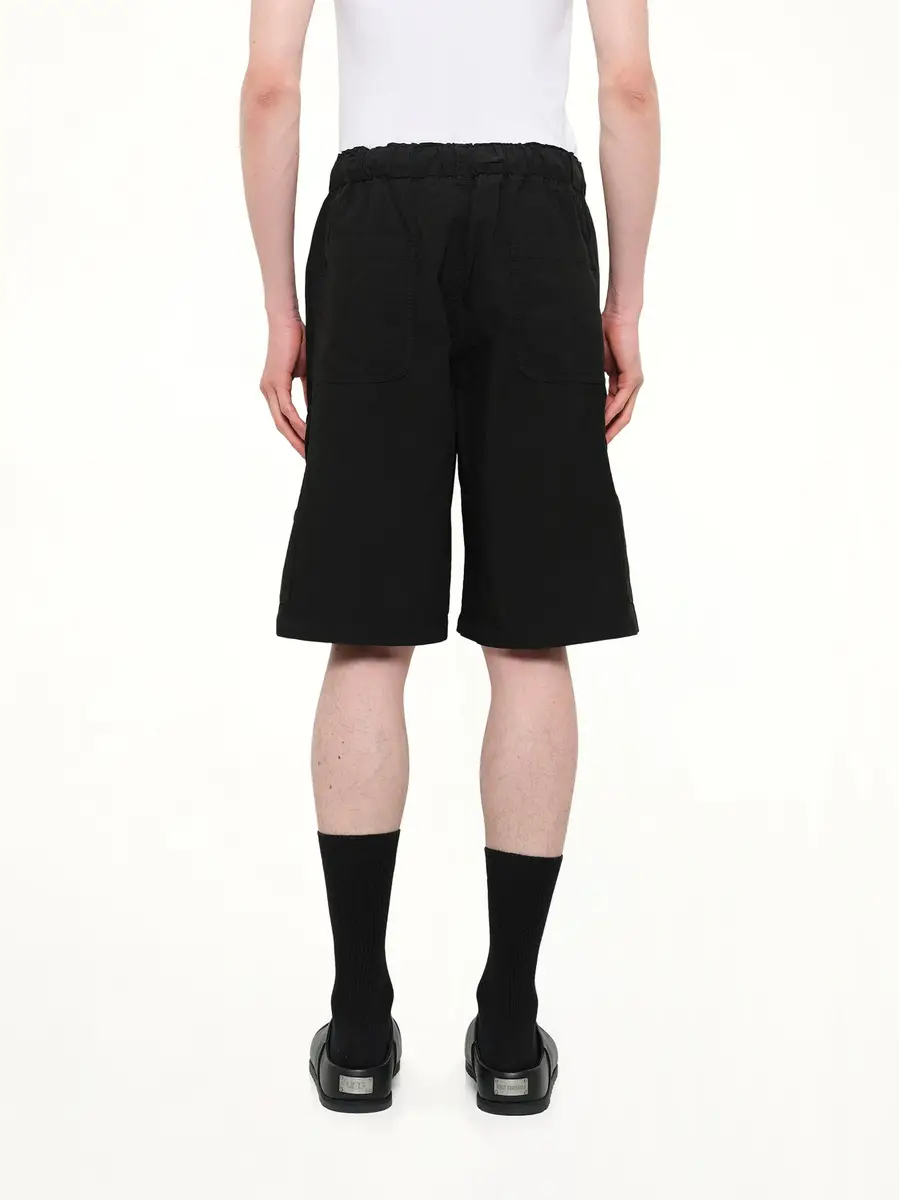 Palm Angels Curved Logo Loose Cargo Short in Black/off White | Thumbnail 5 Palm Angels Curved Logo Loose Cargo Short in Black/off White | Thumbnail 5
