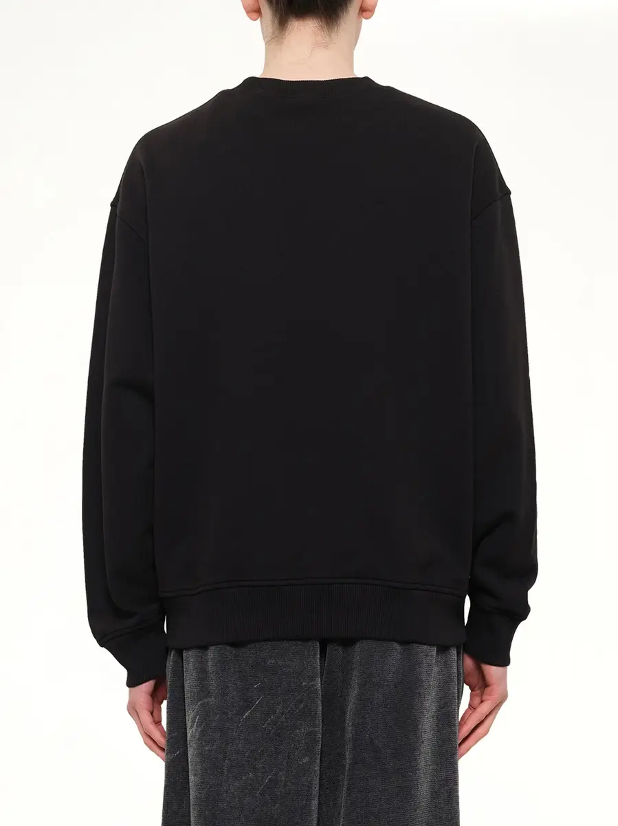 Palm Angels Neck Logo Regular Sweatshirt in Black/off White | Thumbnail 5 Palm Angels Neck Logo Regular Sweatshirt in Black/off White | Thumbnail 5