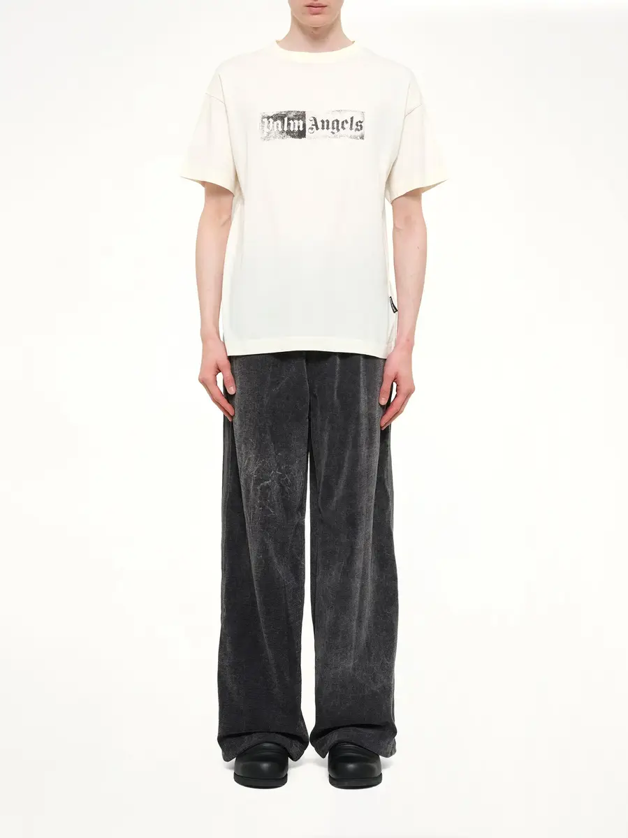 Palm Angels Stamp Logo Regular T-shirt in Off White/black | Thumbnail 7 Palm Angels Stamp Logo Regular T-shirt in Off White/black | Thumbnail 7