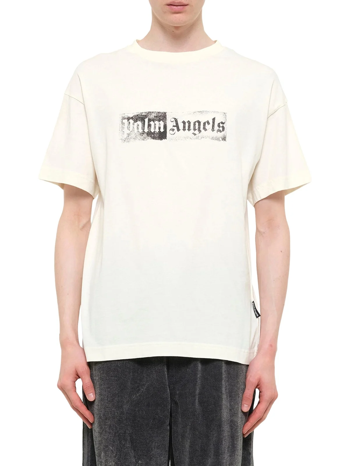 Stamp Logo Regular T-shirt in Off White/black Stamp Logo Regular T-shirt in Off White/black