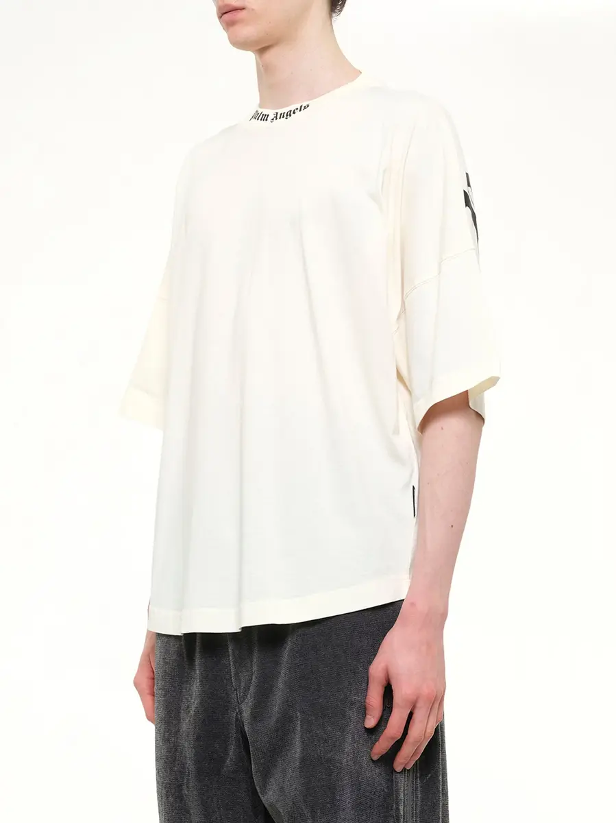 Palm Angels Classic Logo Over T-shirt in Off White/black | Thumbnail 3 Palm Angels Classic Logo Over T-shirt in Off White/black | Thumbnail 3