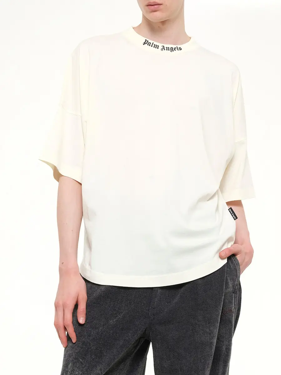 Palm Angels Classic Logo Over T-shirt in Off White/black | Thumbnail 6 Palm Angels Classic Logo Over T-shirt in Off White/black | Thumbnail 6