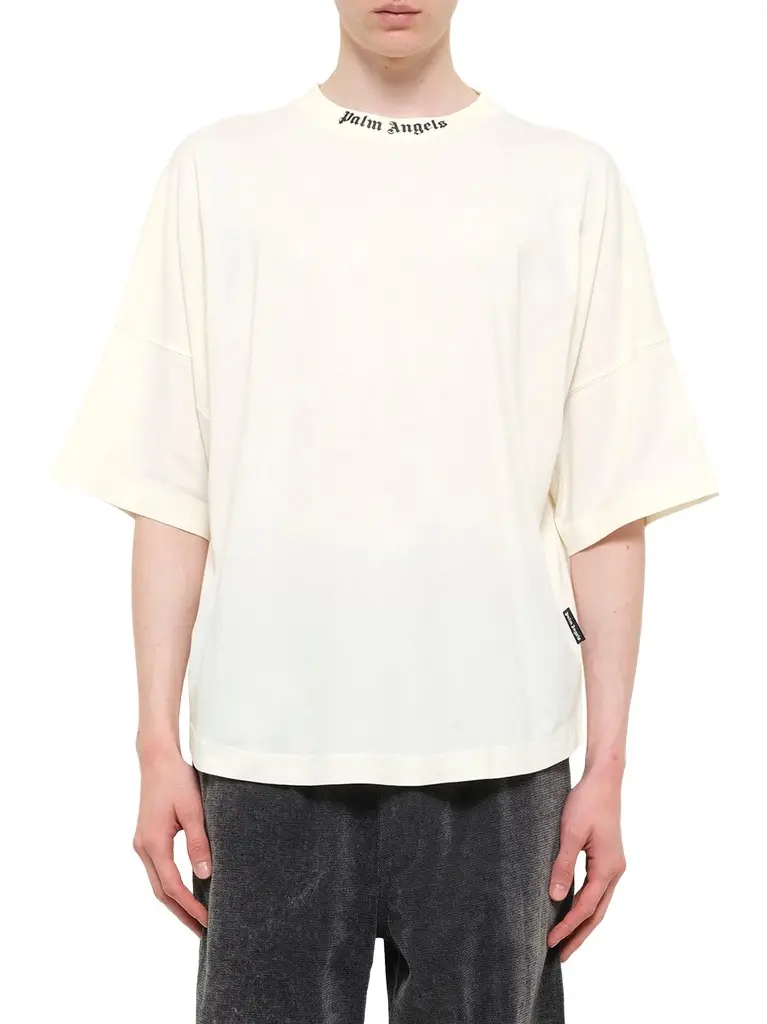 Palm Angels Classic Logo Over T-shirt in Off White/black