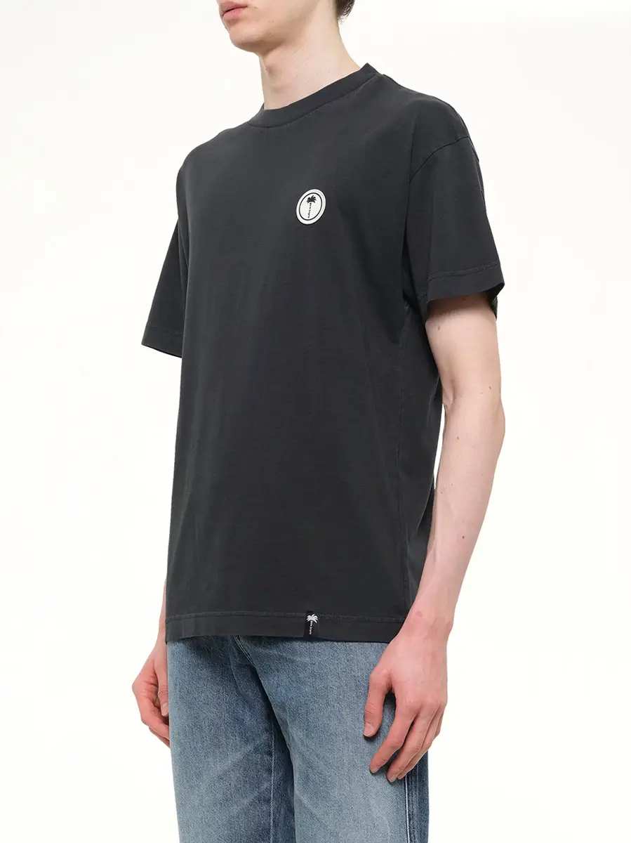 Palm Angels Palm Shadow Regular T-shirt in Anthracite/off White | Thumbnail 3 Palm Angels Palm Shadow Regular T-shirt in Anthracite/off White | Thumbnail 3