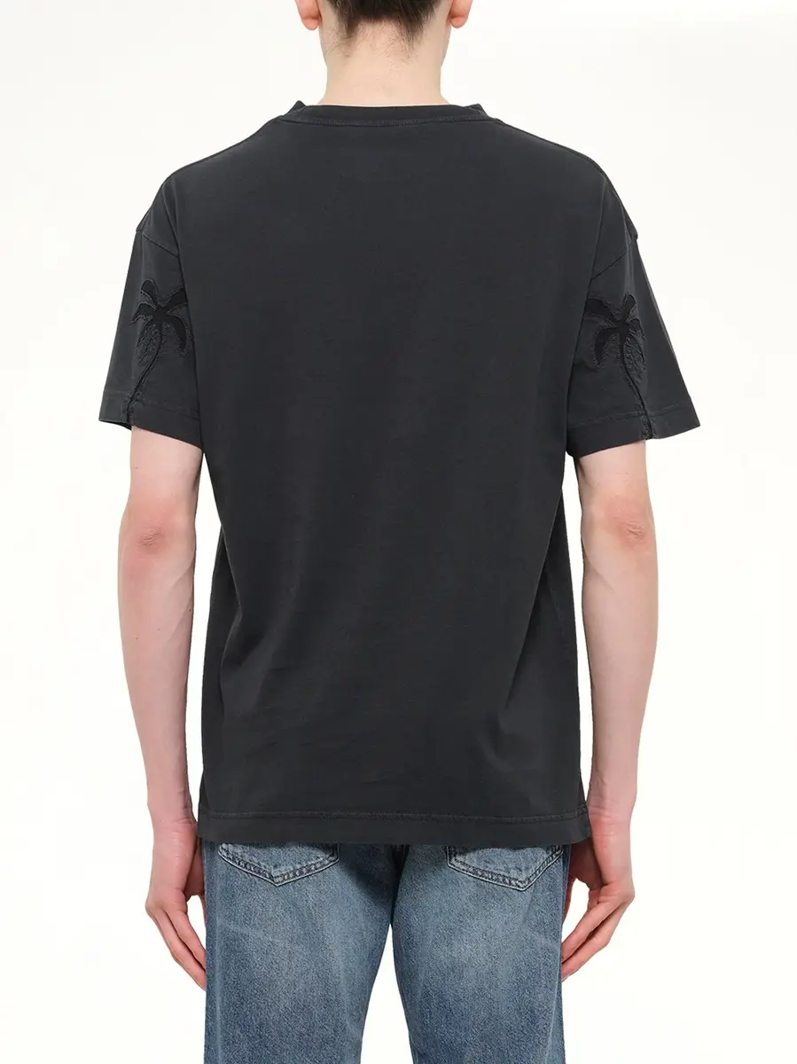 Palm Angels Palm Shadow Regular T-shirt in Anthracite/off White | Thumbnail 5 Palm Angels Palm Shadow Regular T-shirt in Anthracite/off White | Thumbnail 5