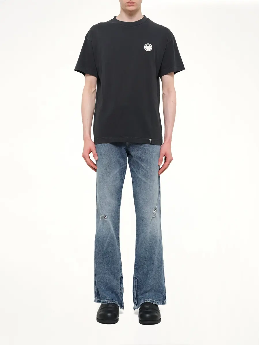 Palm Angels Palm Shadow Regular T-shirt in Anthracite/off White | Thumbnail 7 Palm Angels Palm Shadow Regular T-shirt in Anthracite/off White | Thumbnail 7