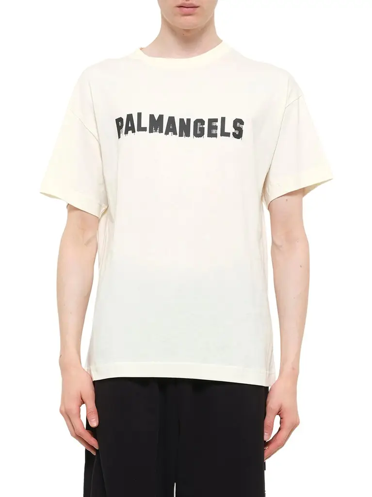 Palm Angels Palm Hills Regular T-shirt in Off White/black