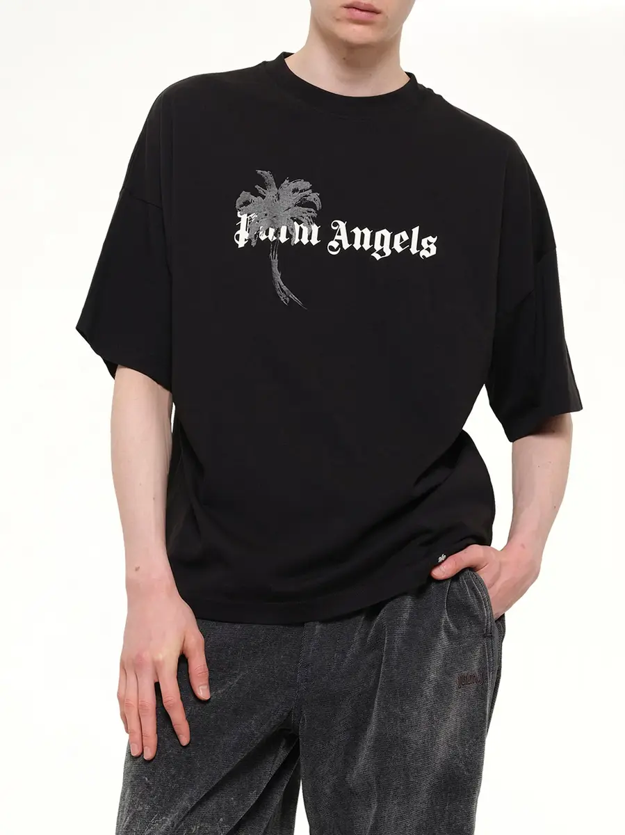 Palm Angels Palm Drift Loose T-shirt in Black/off White | Thumbnail 6 Palm Angels Palm Drift Loose T-shirt in Black/off White | Thumbnail 6