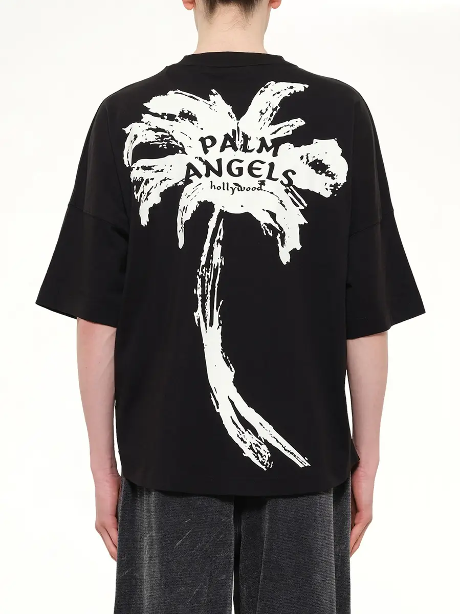 Palm Angels Palm Drift Back Over T-shirt in Black/off White | Thumbnail 5 Palm Angels Palm Drift Back Over T-shirt in Black/off White | Thumbnail 5
