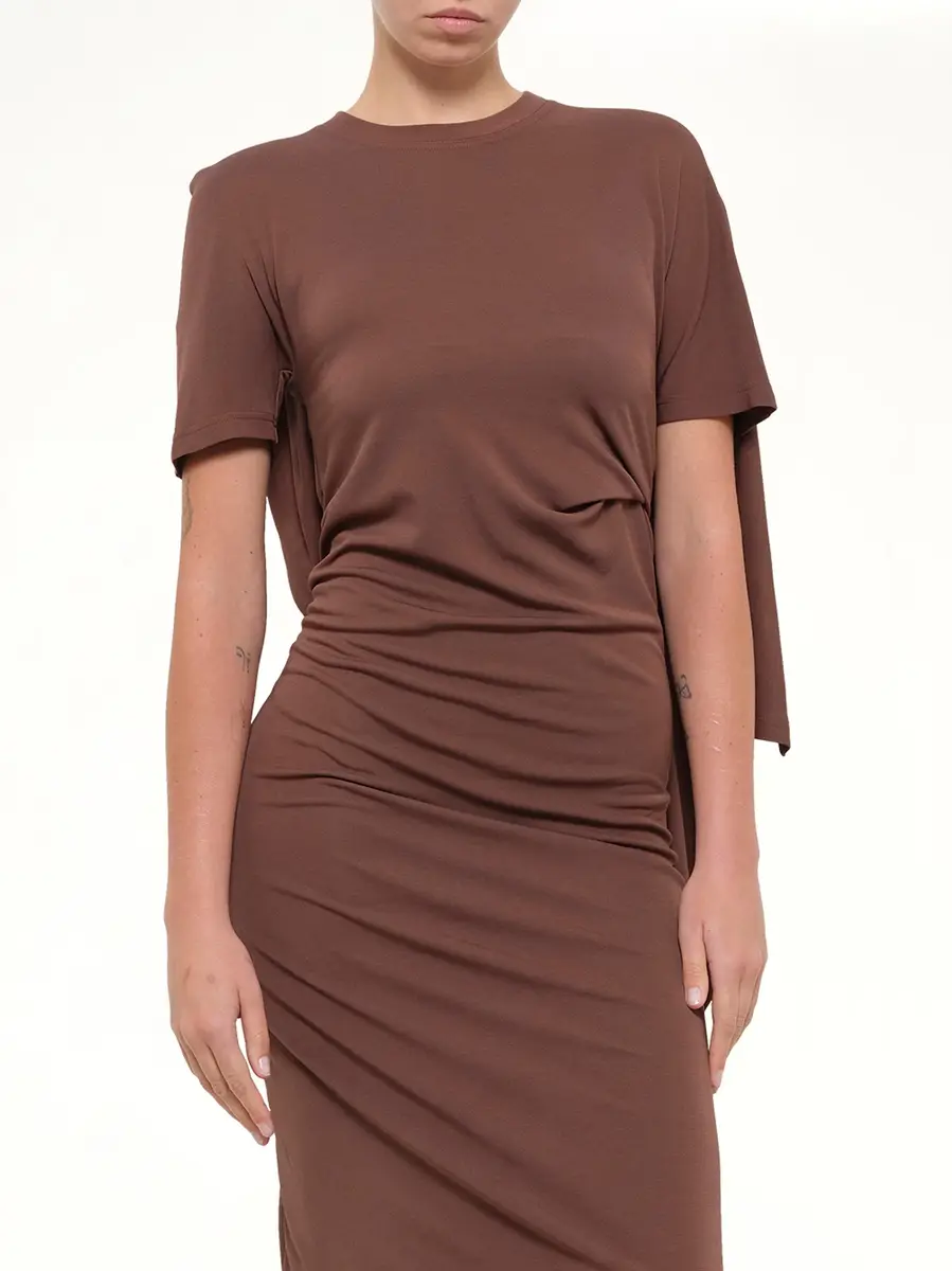 Loewe Jersey Dress in Dark Brown | Thumbnail 6