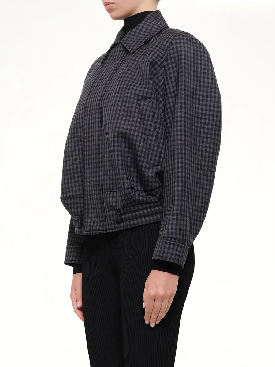 Loewe Wool Check Drawstring Jacket in Blue/black | Thumbnail 3 Loewe Wool Check Drawstring Jacket in Blue/black | Thumbnail 3
