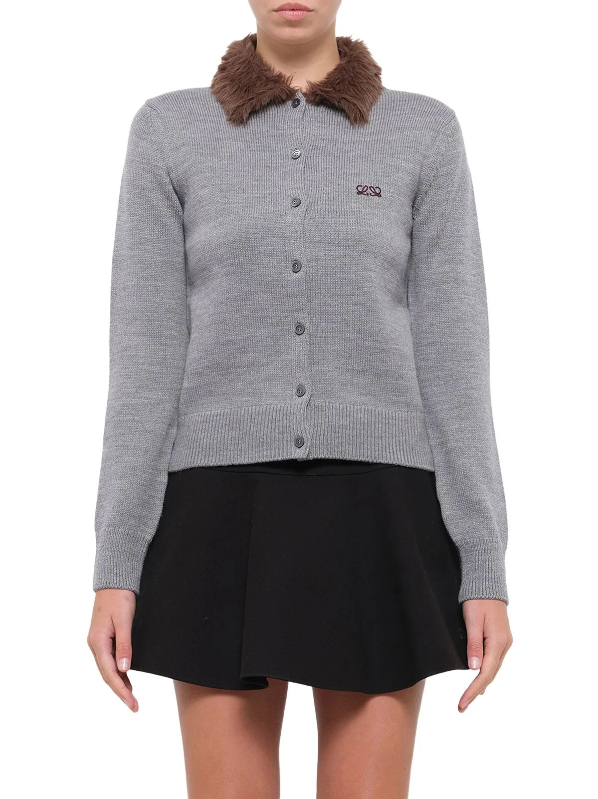 Loewe Fur Collar Cardigan