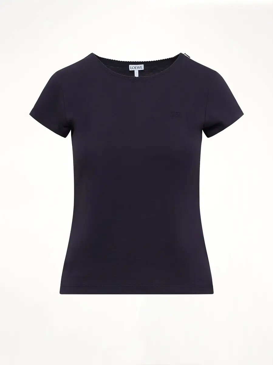 Loewe Debossed Small Fit T-shirt in Navy Blue | Thumbnail 2 Loewe Debossed Small Fit T-shirt in Navy Blue | Thumbnail 2