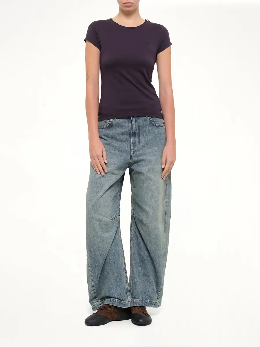 Loewe Debossed Small Fit T-shirt in Navy Blue | Thumbnail 4 Loewe Debossed Small Fit T-shirt in Navy Blue | Thumbnail 4