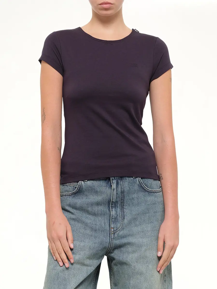 Loewe Debossed Small Fit T-shirt in Navy Blue | Thumbnail 6 Loewe Debossed Small Fit T-shirt in Navy Blue | Thumbnail 6
