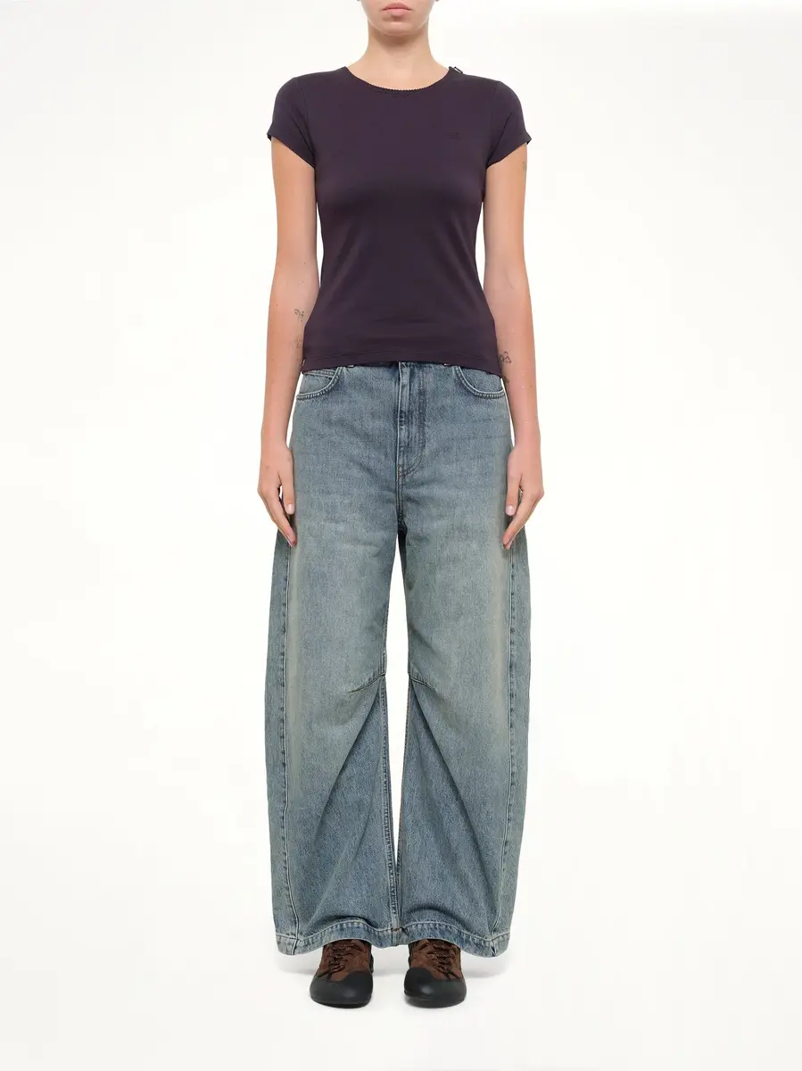 Loewe Debossed Small Fit T-shirt in Navy Blue | Thumbnail 7 Loewe Debossed Small Fit T-shirt in Navy Blue | Thumbnail 7