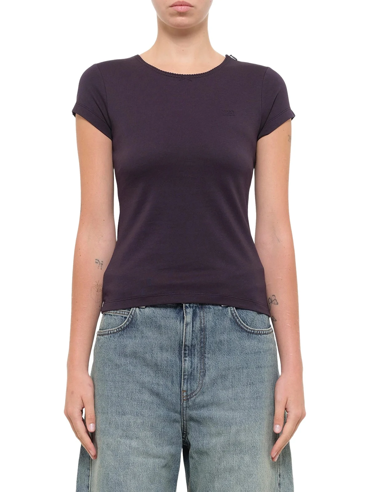 Loewe Debossed Small Fit T-shirt in Navy Blue