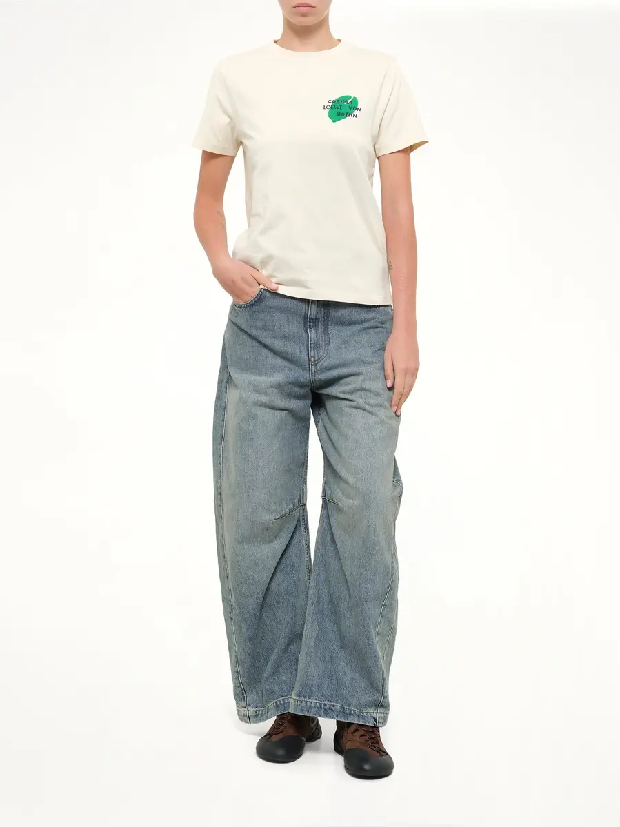 Loewe Cosma Regular Fit T-shirt in Ecru | Thumbnail 4 Loewe Cosma Regular Fit T-shirt in Ecru | Thumbnail 4